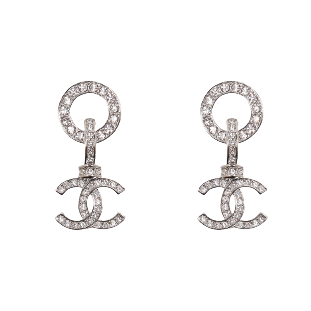 CCE333 Crystal cc logo earrings - ccjewelryacc