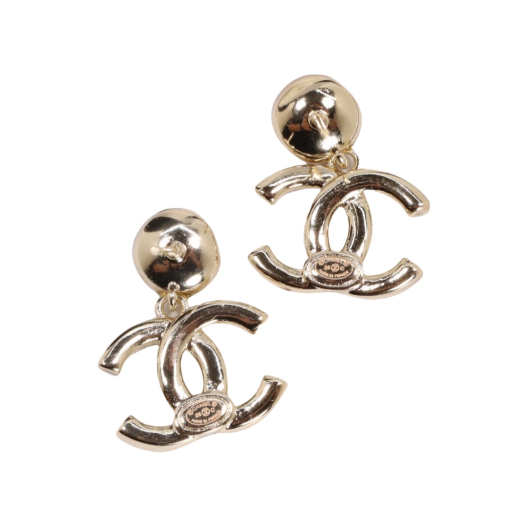 CCE330 Crystal cc logo drop earrings for women - ccjewelryacc