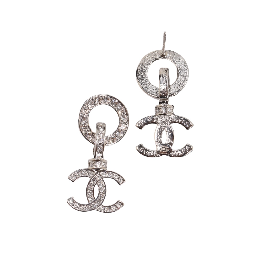 CCE333 Crystal cc logo earrings - ccjewelryacc