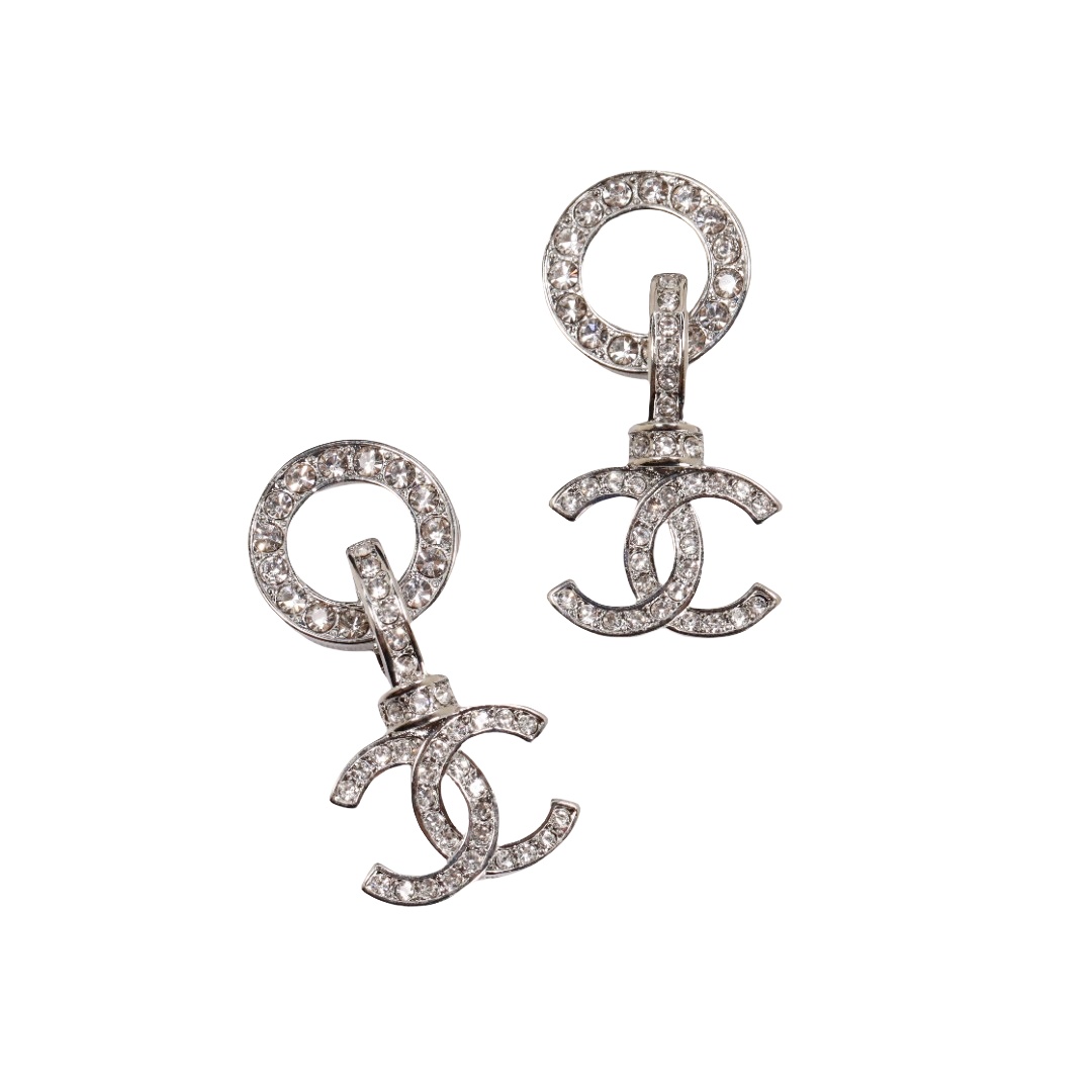 CCE333 Crystal cc logo earrings - ccjewelryacc