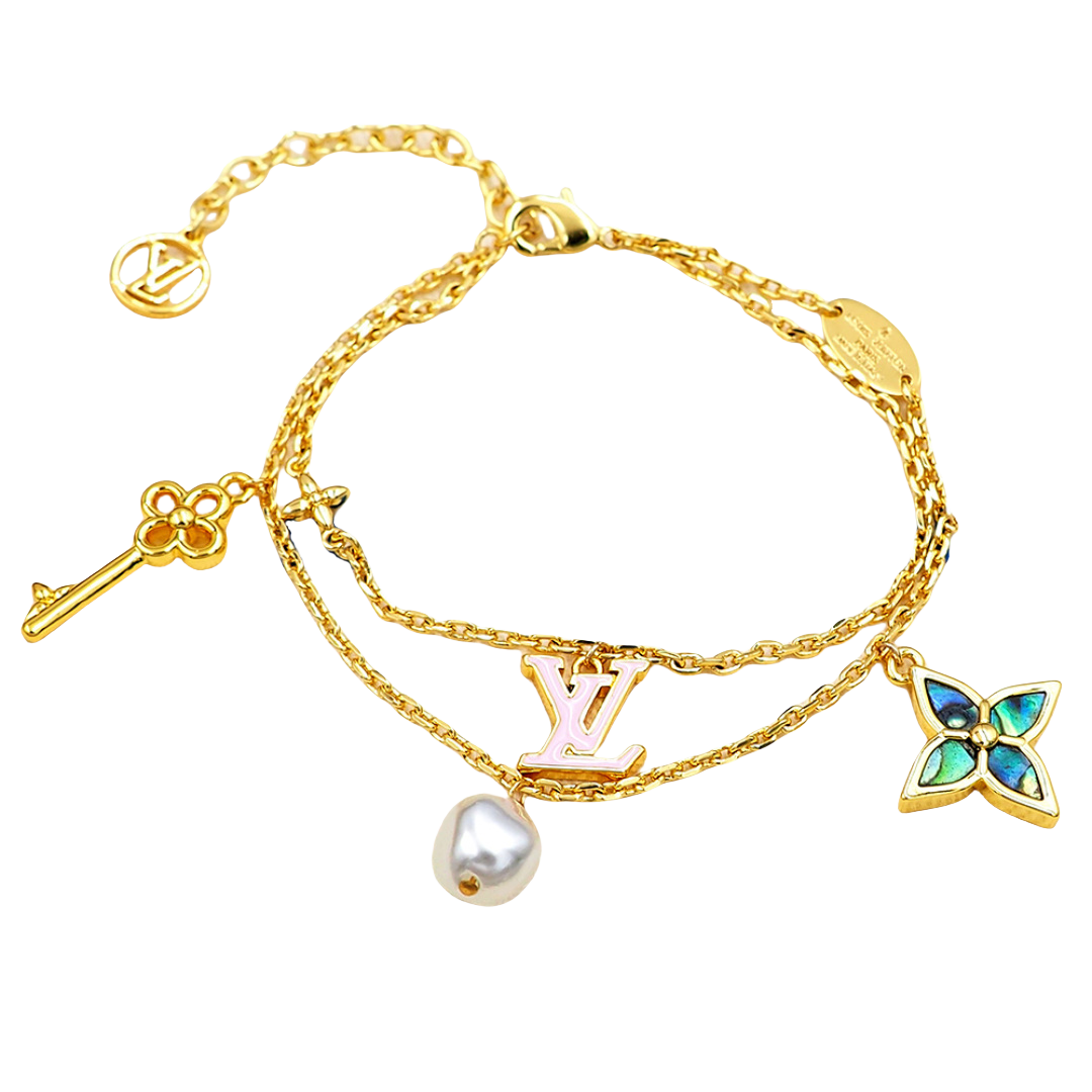 LVS089 Louis Vuitton M1390A LV Layer Color Bracelet - ccfashionjewelry