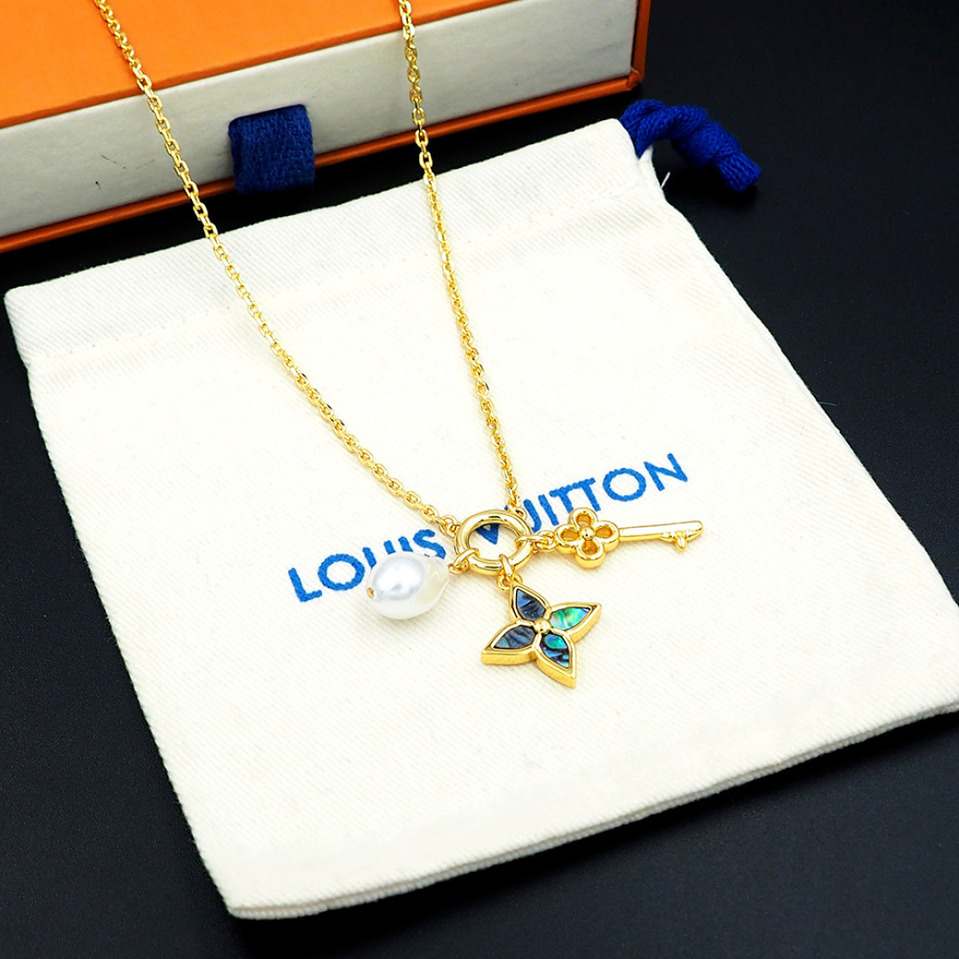 LVN099 M02318 LV Layer Color Necklace - ccjewelryacc