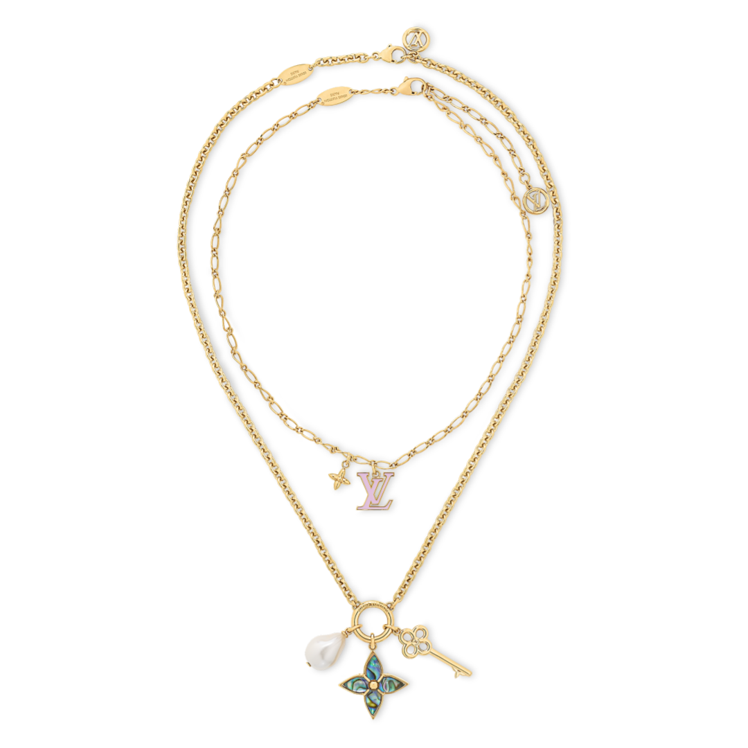 LVN099 M02318 LV Layer Color Necklace - ccjewelryacc
