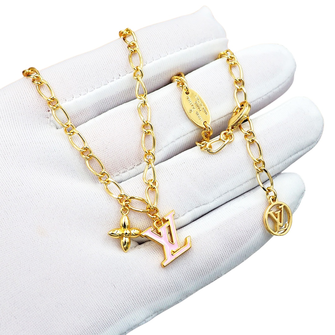 LVN099 M02318 LV Layer Color Necklace - ccjewelryacc