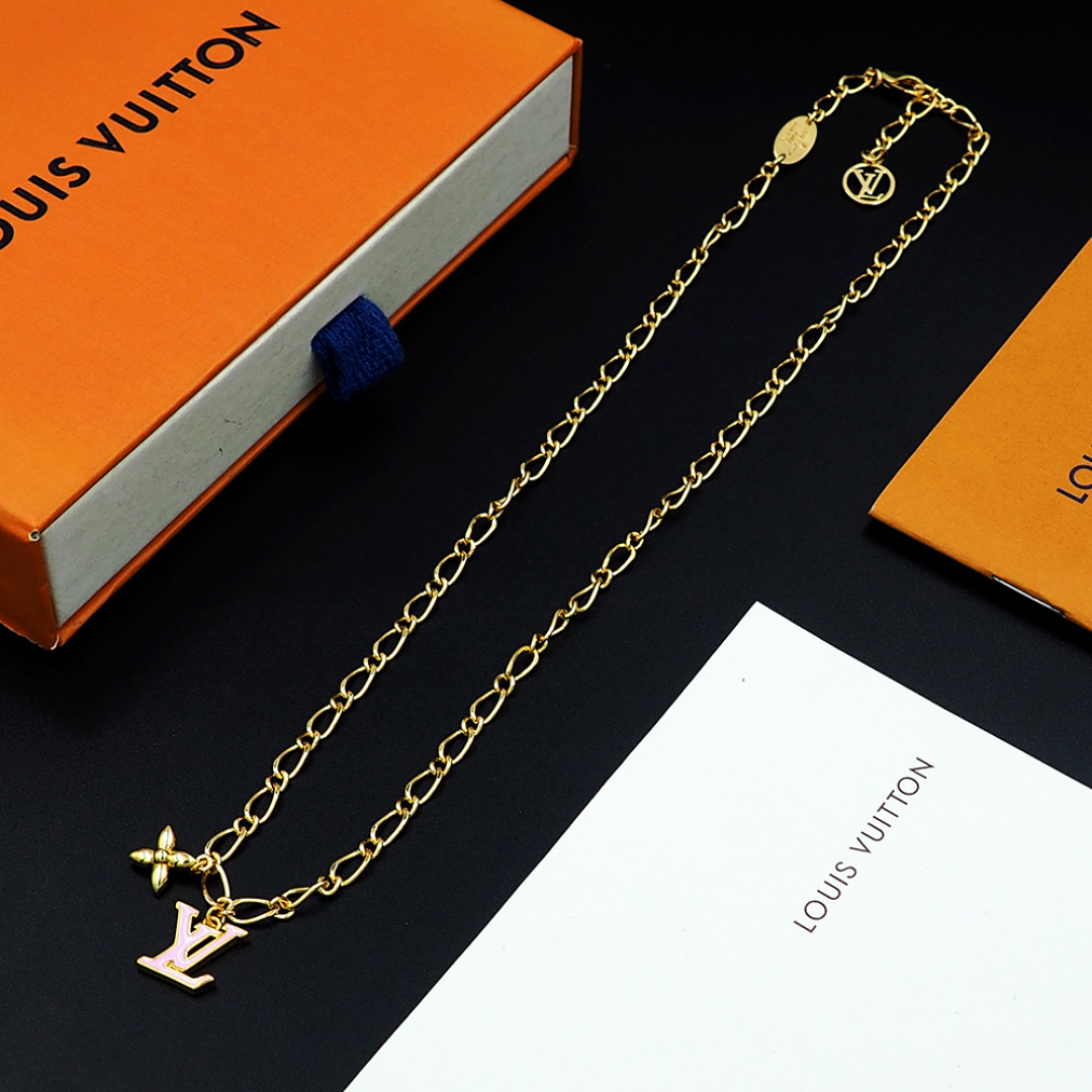 LVN099 M02318 LV Layer Color Necklace - ccjewelryacc