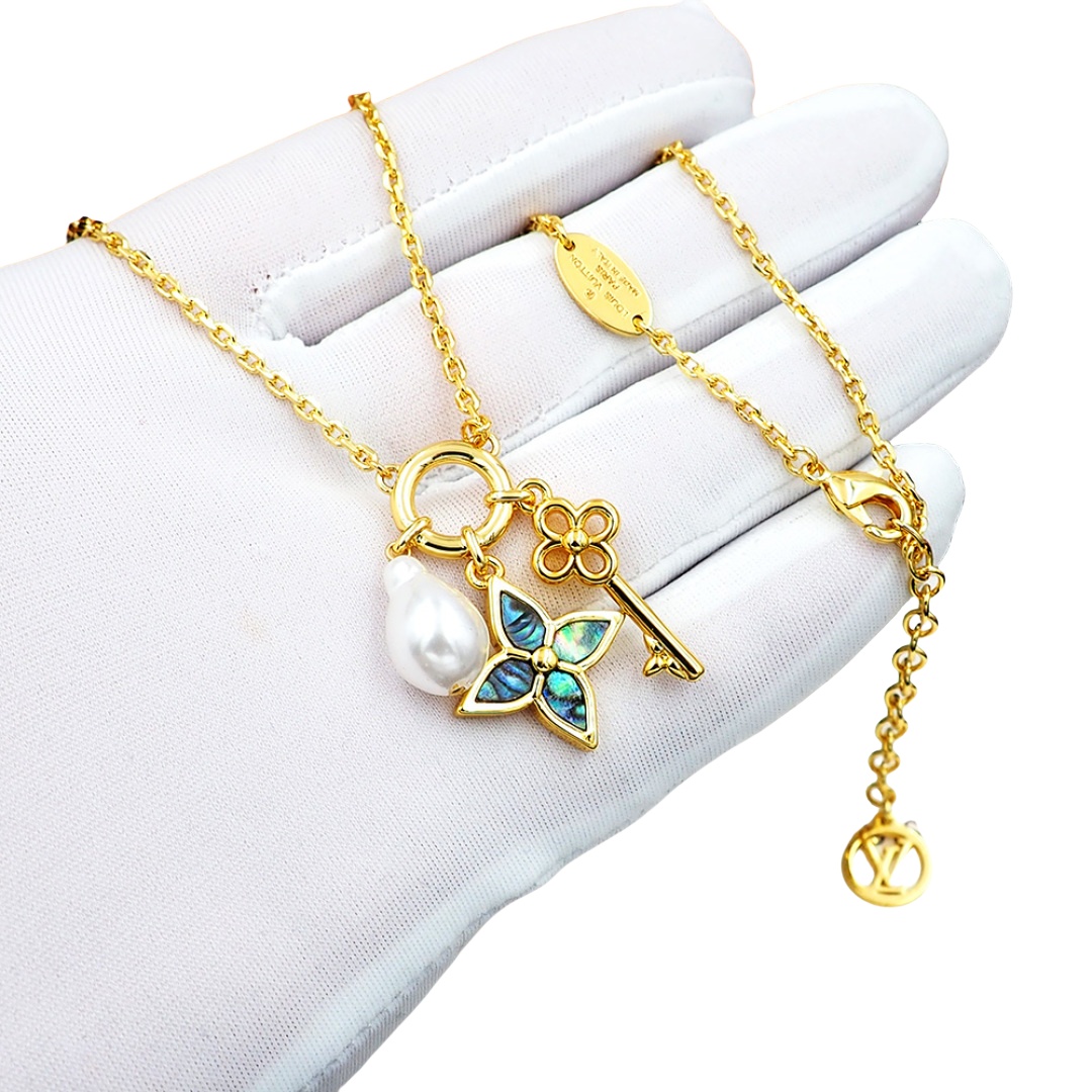 LVN099 M02318 LV Layer Color Necklace - ccjewelryacc