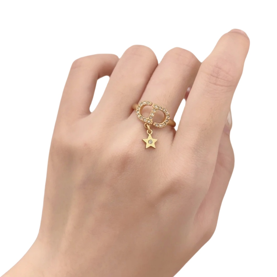 CDR041 Dior crystal CD Star ring - ccjewelryacc