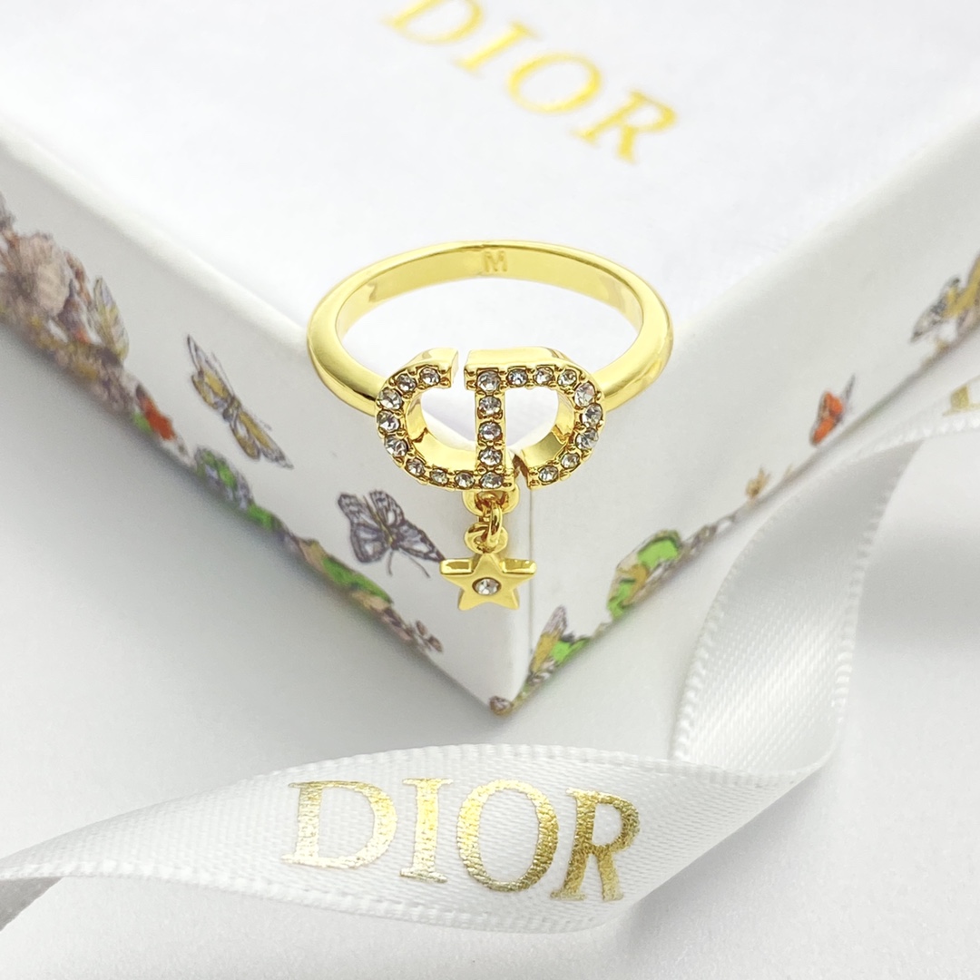 CDR041 Dior crystal CD Star ring - ccjewelryacc