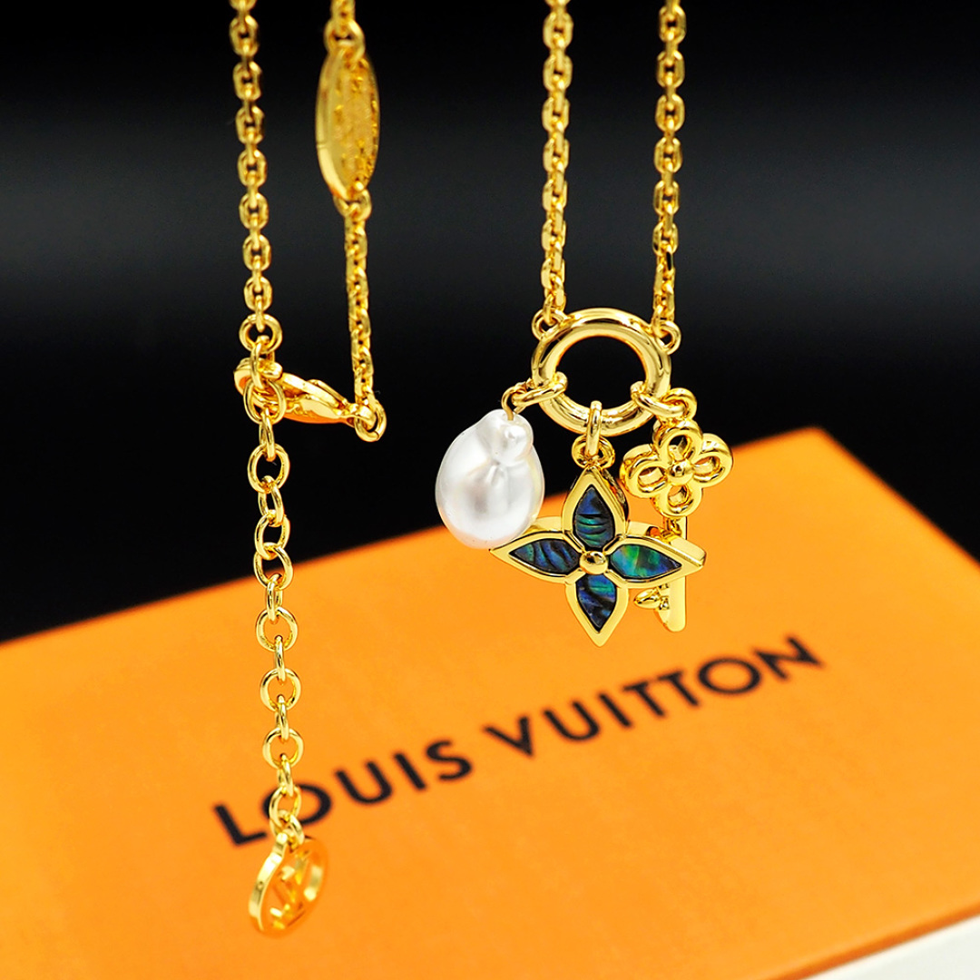 LVN099 M02318 LV Layer Color Necklace - ccjewelryacc