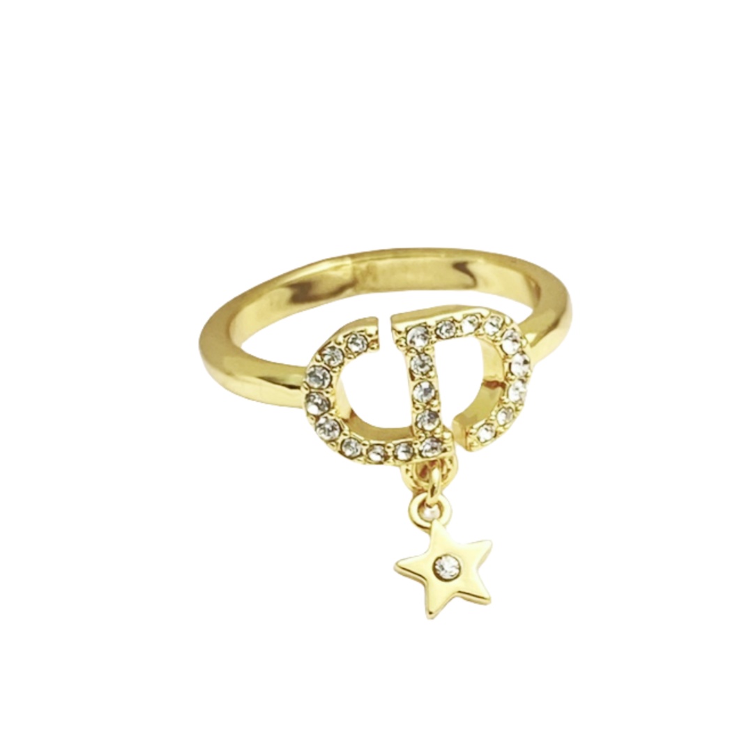 CDR041 Dior crystal CD Star ring - ccjewelryacc
