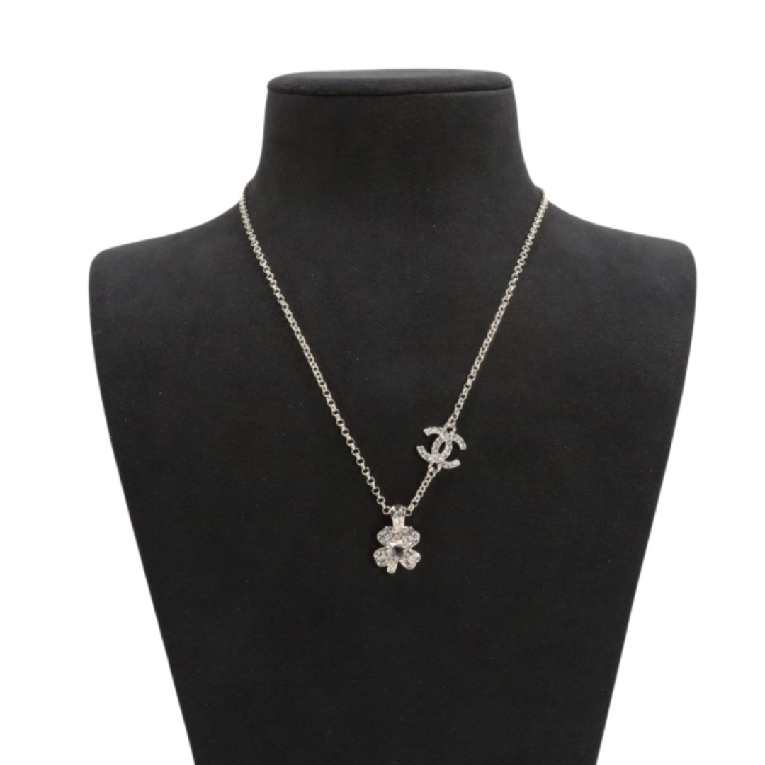 CCN215 Chanel crystal four clover flower pendant necklace for women - ccfashionjewelry