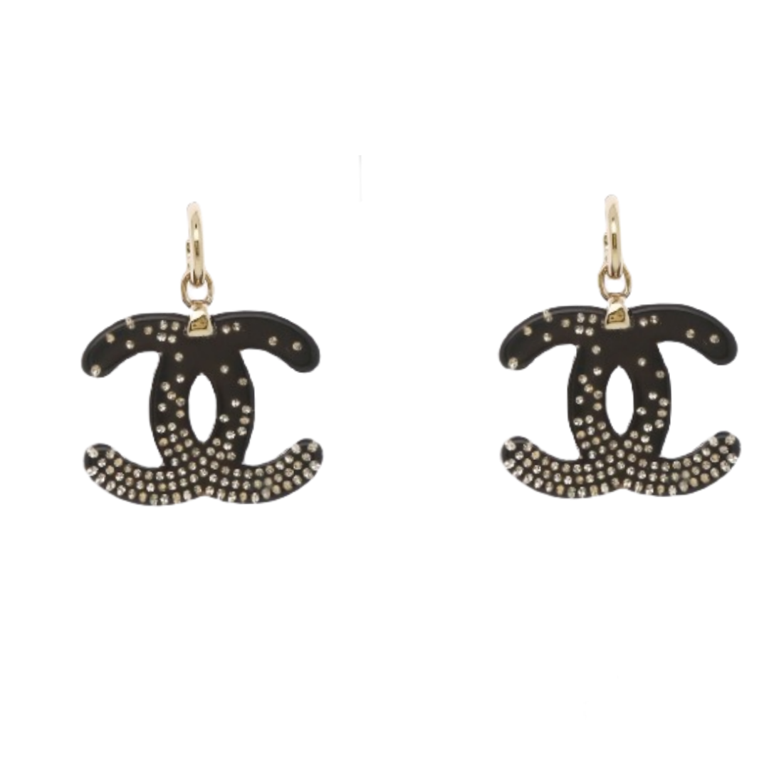 CCE342 Chanel acrylic cc logo earrings - ccjewelryacc