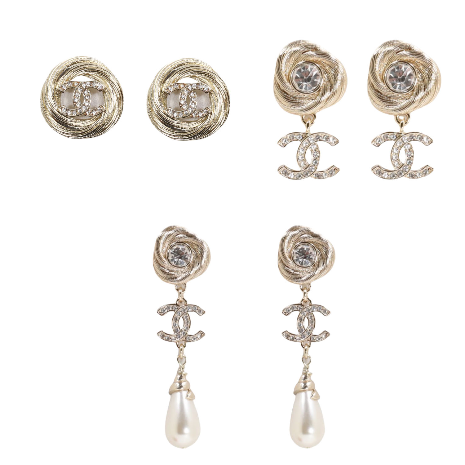 CCE339 Chaenl Twisted metal cc logo earrings for women - ccfashionjewelry