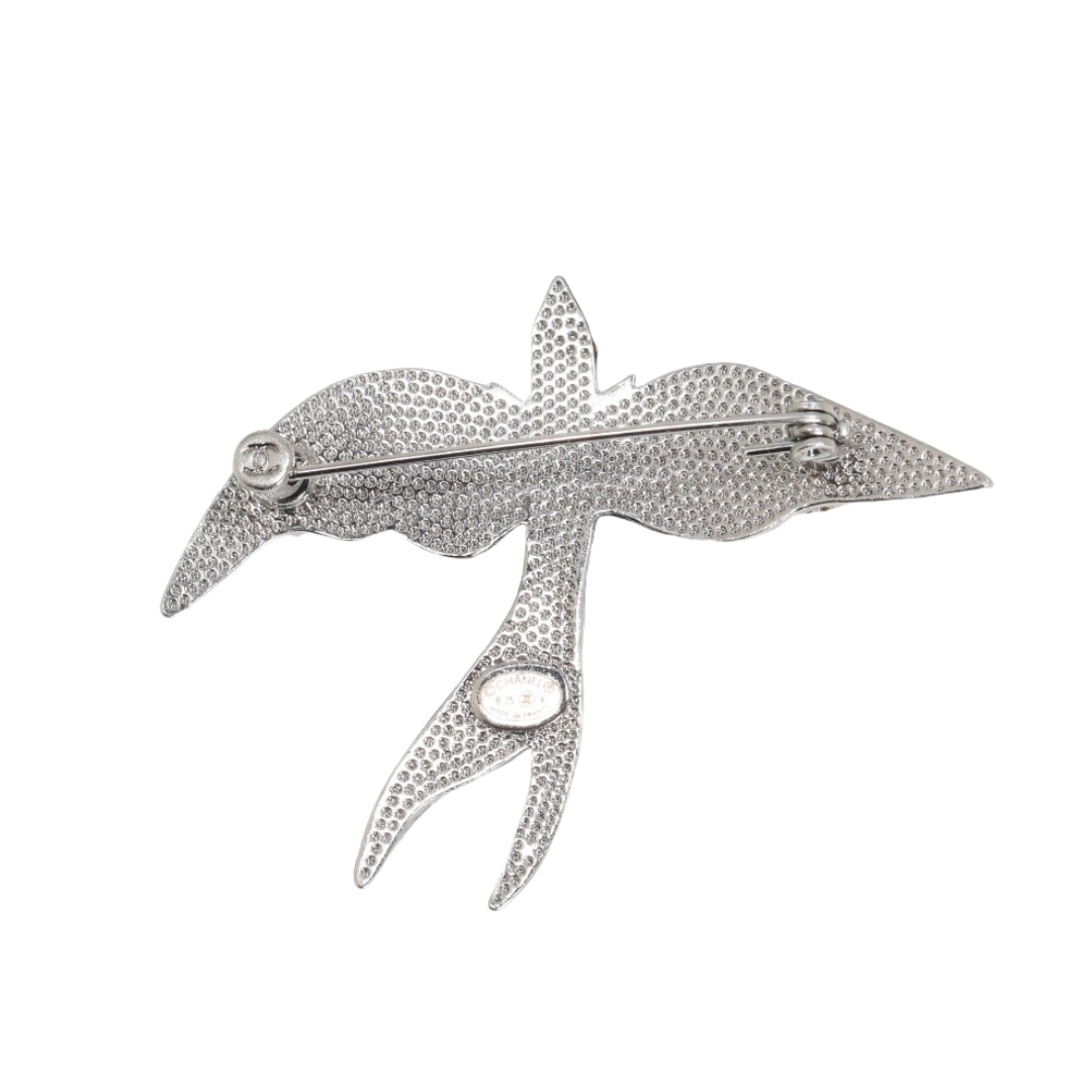 BCB584 Chanel Metal crystal aerial bird brooch pin - ccjewelryacc