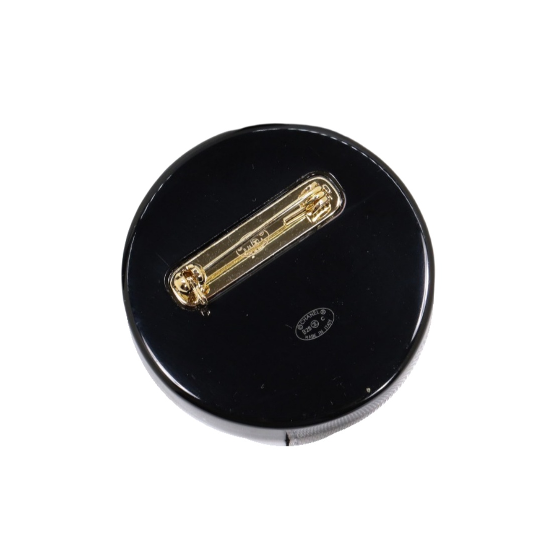 BCB586 Chanel Colored crystal round acrylic brooch pin - ccjewelryacc