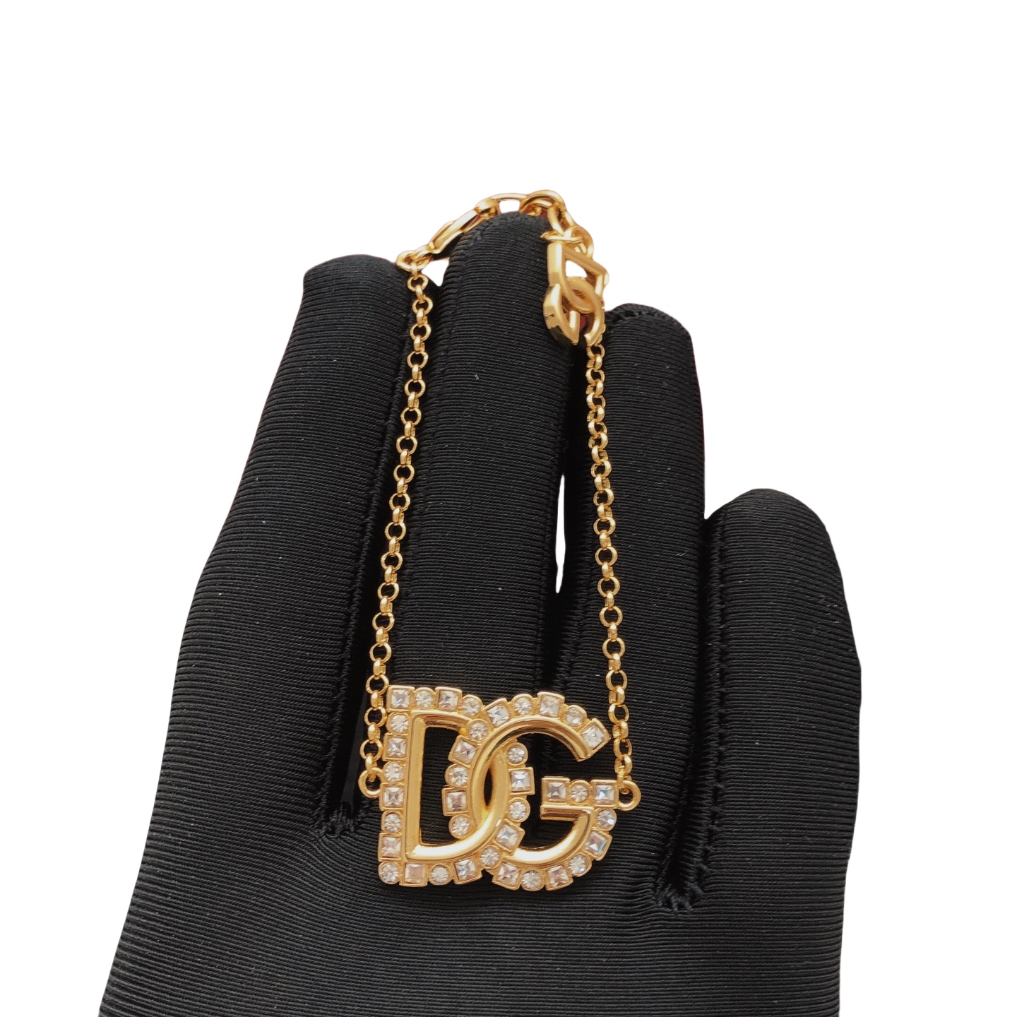 DGT017 Dolce gabbana crystal DG Logo necklace bracelet set - ccfashionjewelry