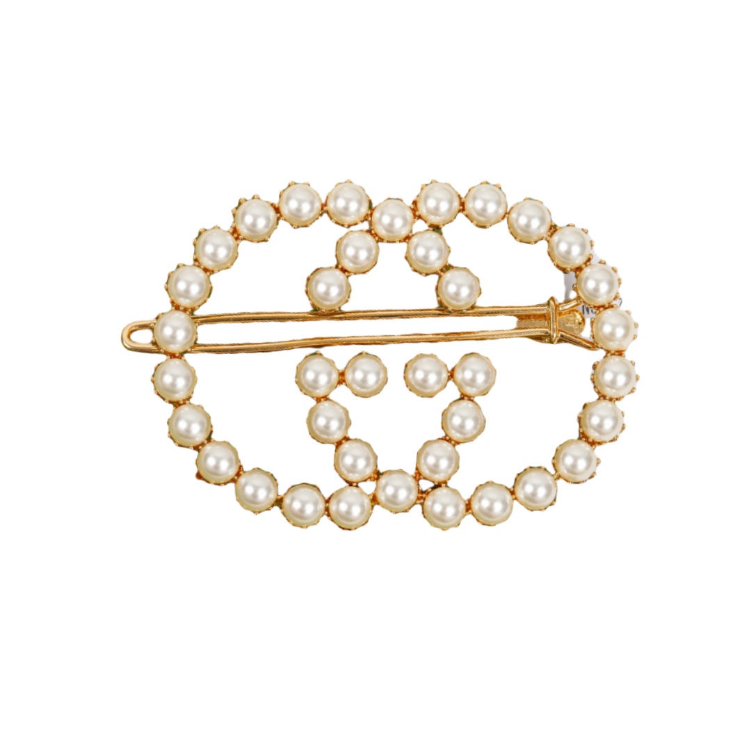 GGH006 Gucci Pearl Interlocking G Colored hair Accessories hair clip pin for women - ccfashionjewelry