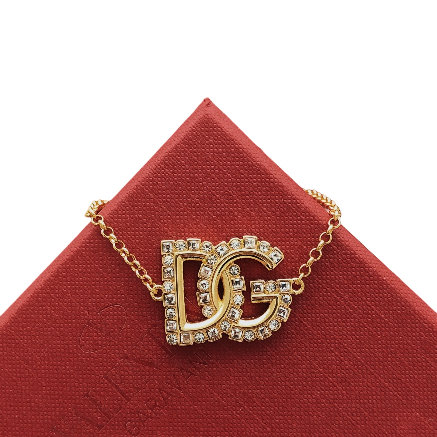 DGT017 Dolce gabbana crystal DG Logo necklace bracelet set - ccjewelryacc