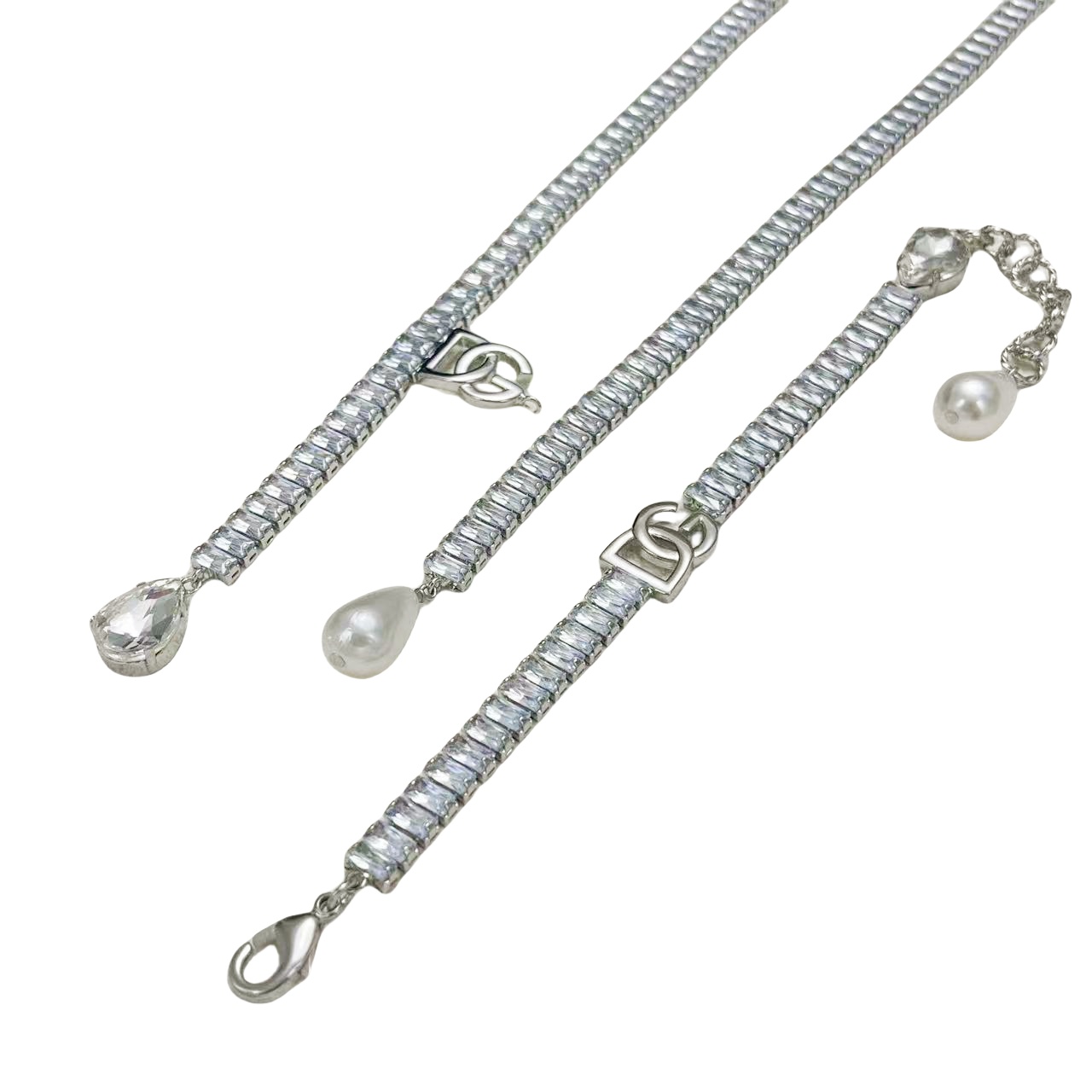 DGT009 Dolce and gabbana necklace Bracelet earring set women's diamond - ccjewelryacc