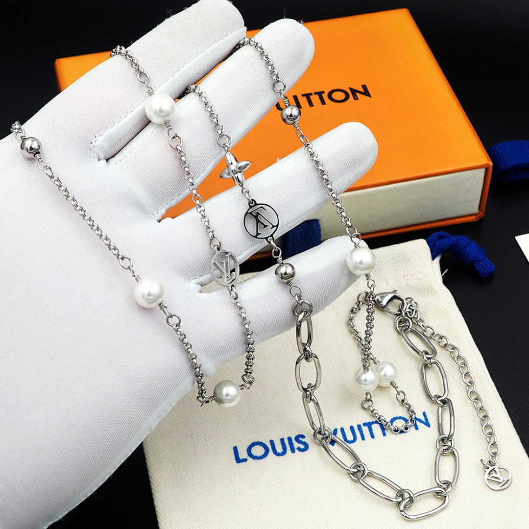 LVN039 Louis Vuitton M02516 LV MIX Chains necklace - ccjewelryacc