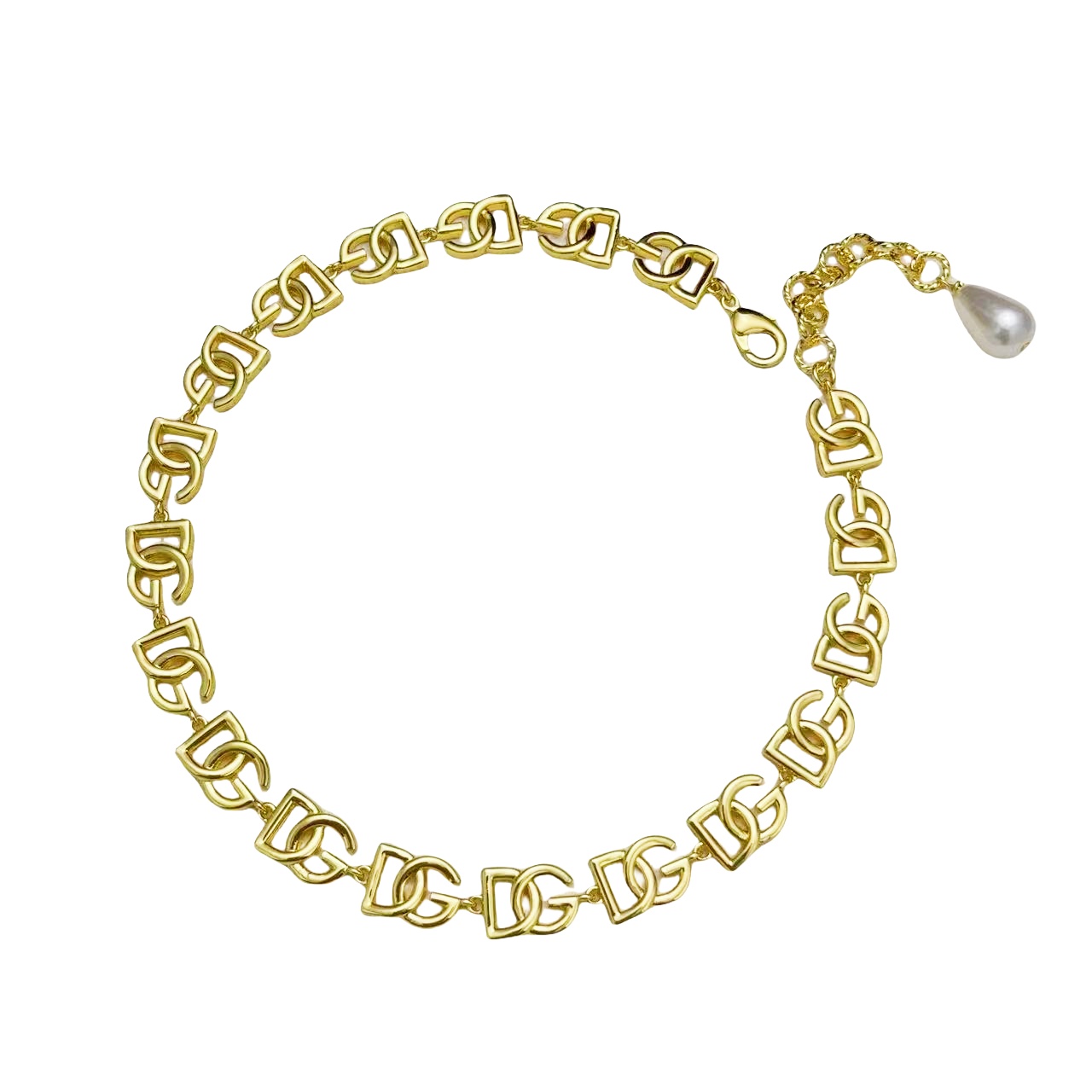 DGT022 Dolce gabbana DG Logo choker necklace bracelet set - ccfashionjewelry
