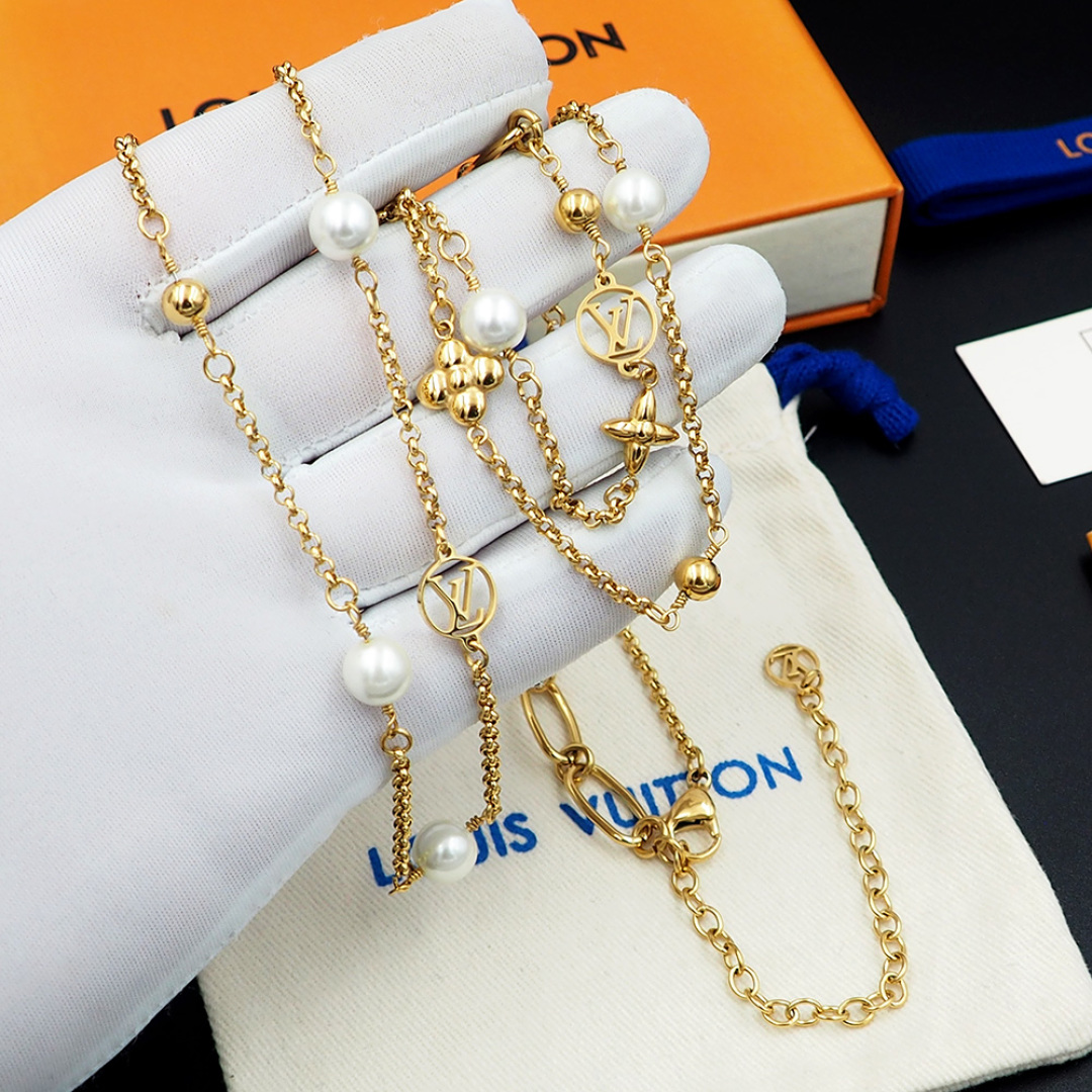 LVN039 Louis Vuitton M02516 LV MIX Chains necklace - ccjewelryacc