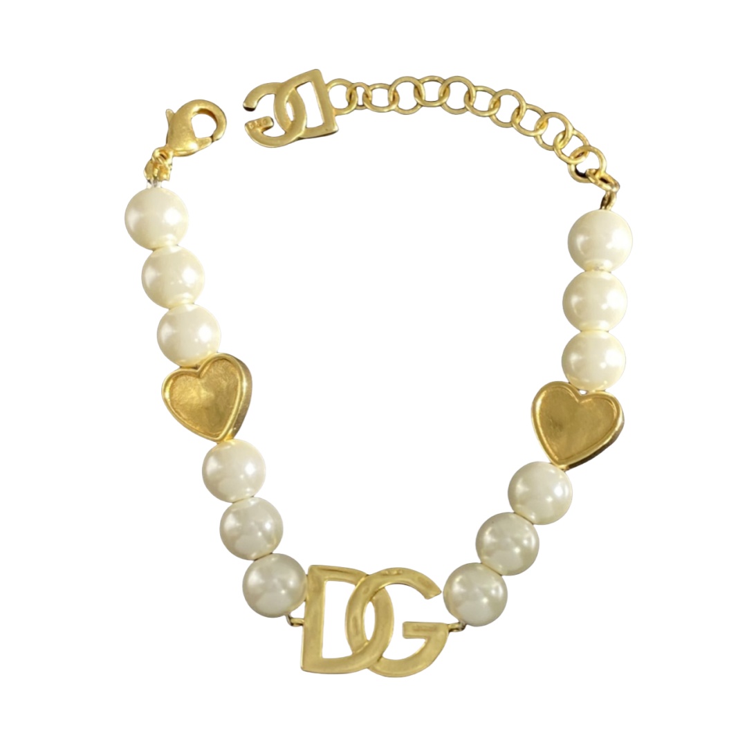 DGS001 Dolce gabbana Pearl DG Logo Bracelet - ccjewelryacc