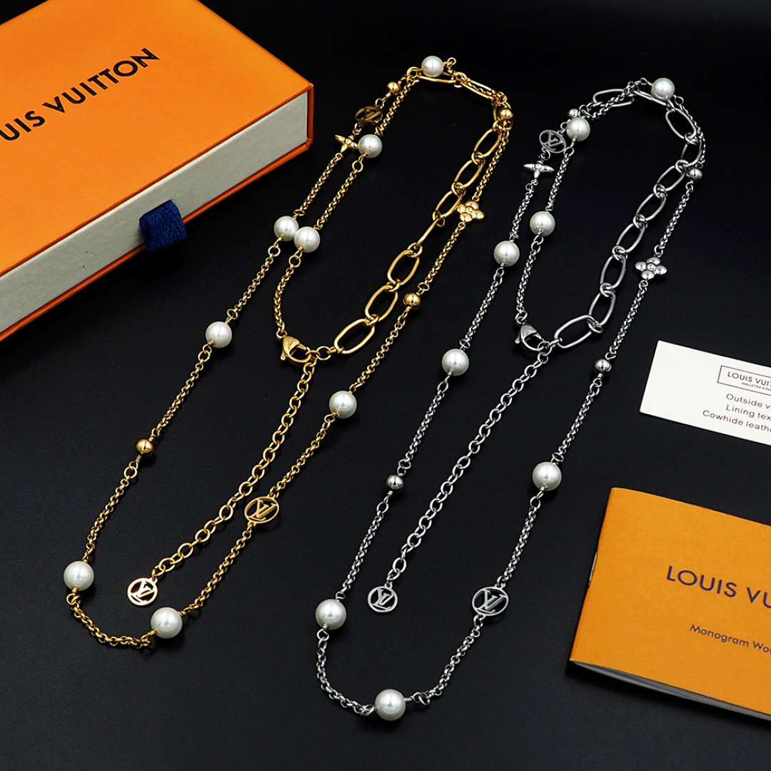 LVN039 Louis Vuitton M02516 LV MIX Chains necklace - ccjewelryacc