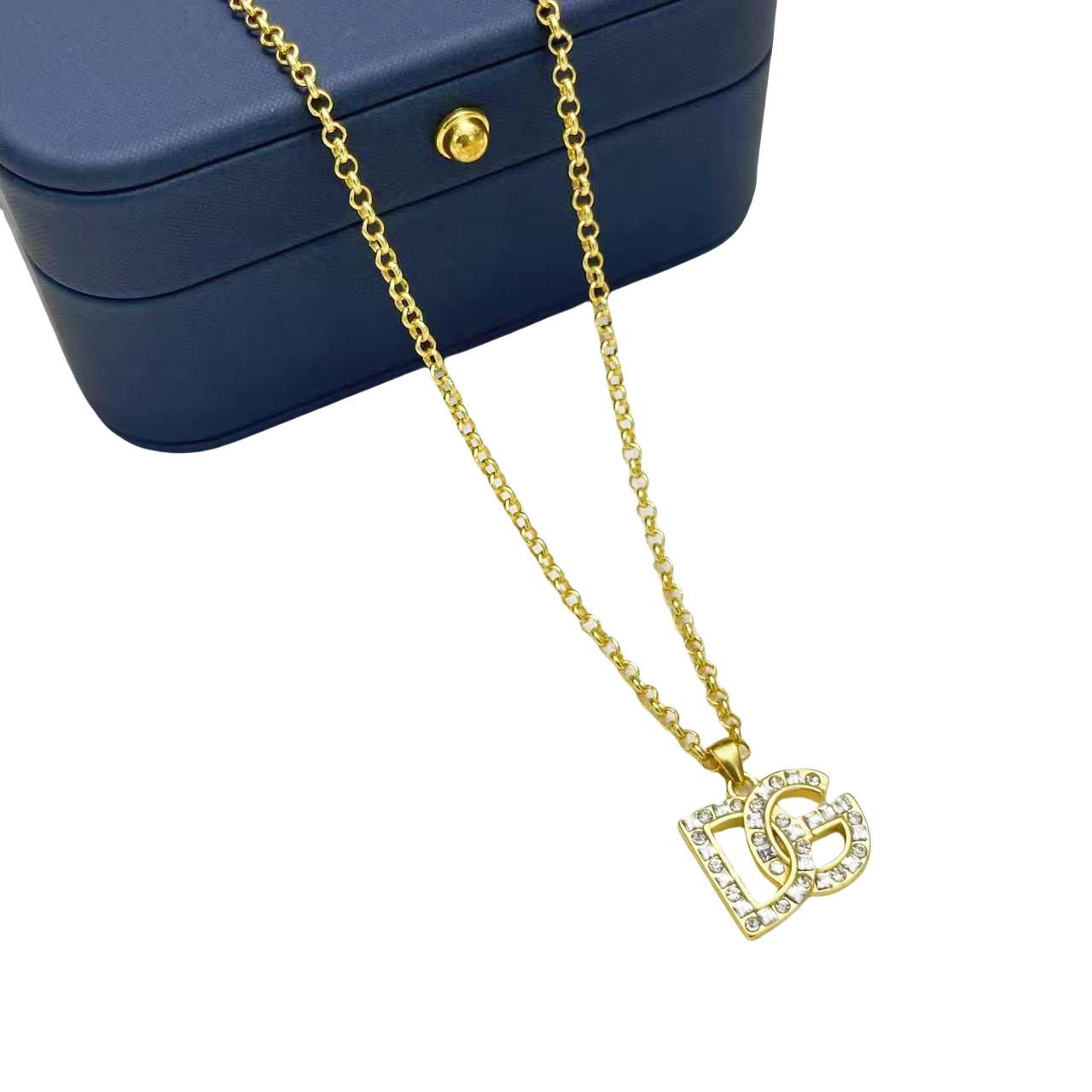 DGT015 Dolce gabbana DG Logo pendant necklace bracelet set - ccjewelryacc