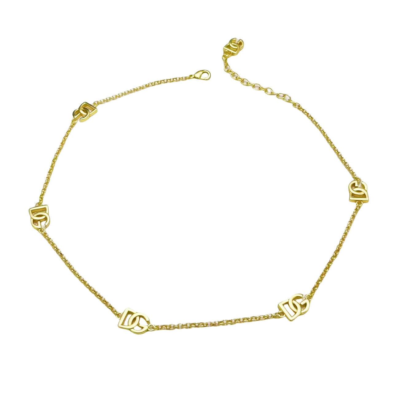DGT016 Dolce gabbana DG Logo Choker necklace bracelet set - ccfashionjewelry