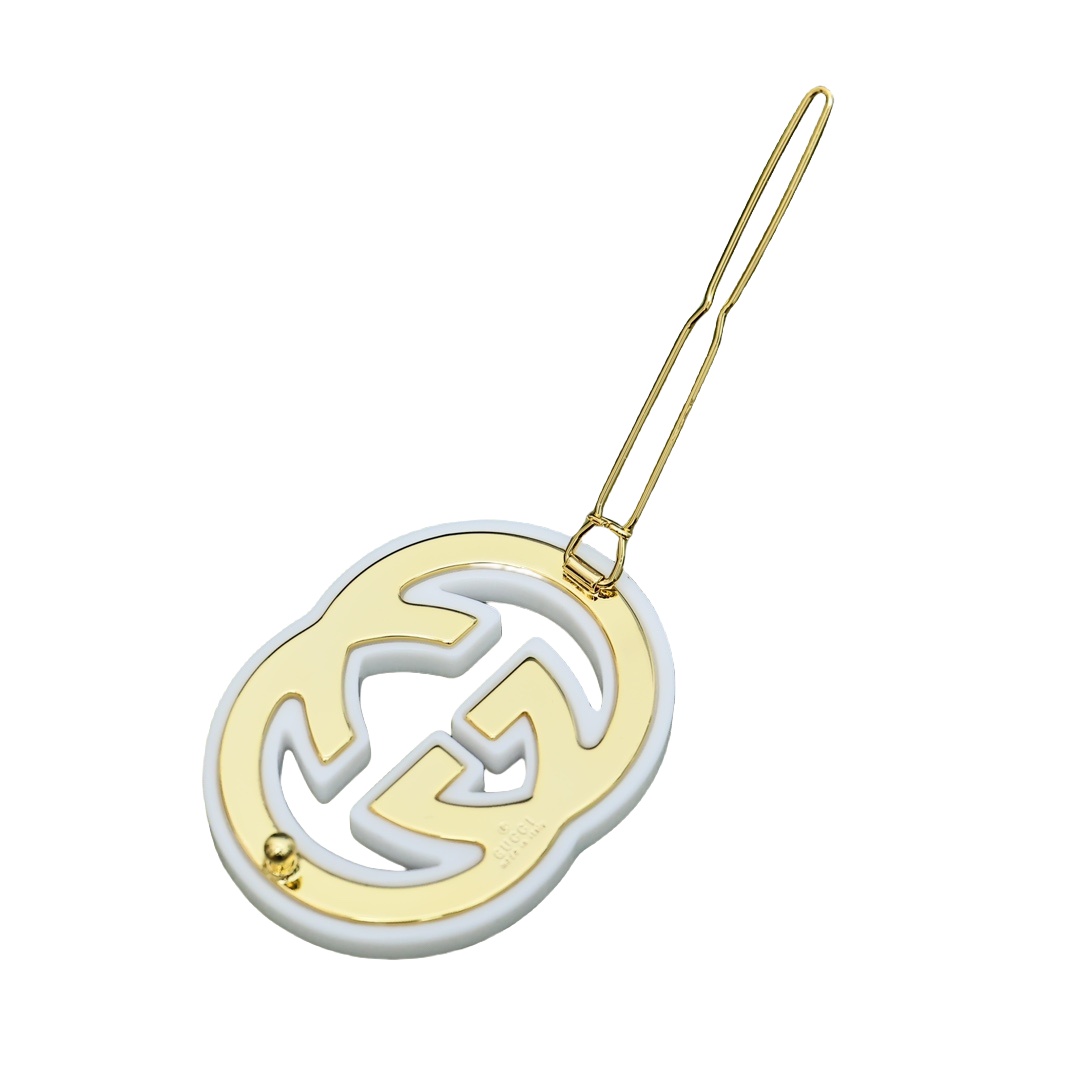 GGH002 Gucci Interlocking G acrylic hair decorations hair pin clip with rhinestone - ccjewelryacc