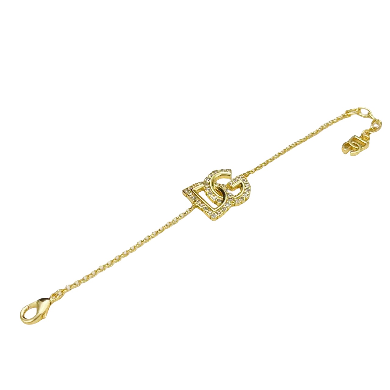 DGT017 Dolce gabbana crystal DG Logo necklace bracelet set - ccjewelryacc