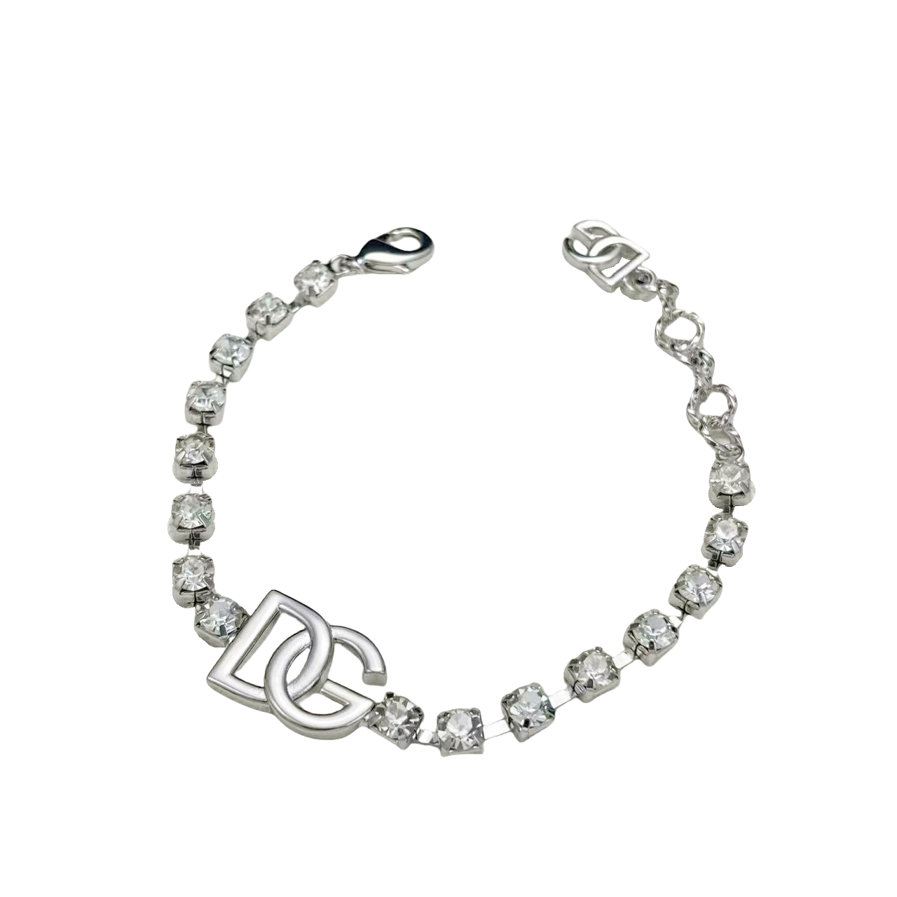DGT006 DG logo crystal tennis necklace bracelet set - ccfashionjewelry