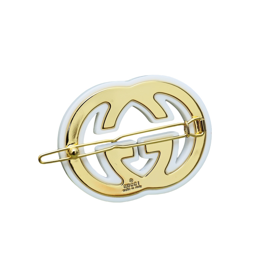 GGH002 Gucci Interlocking G acrylic hair decorations hair pin clip with rhinestone - ccjewelryacc