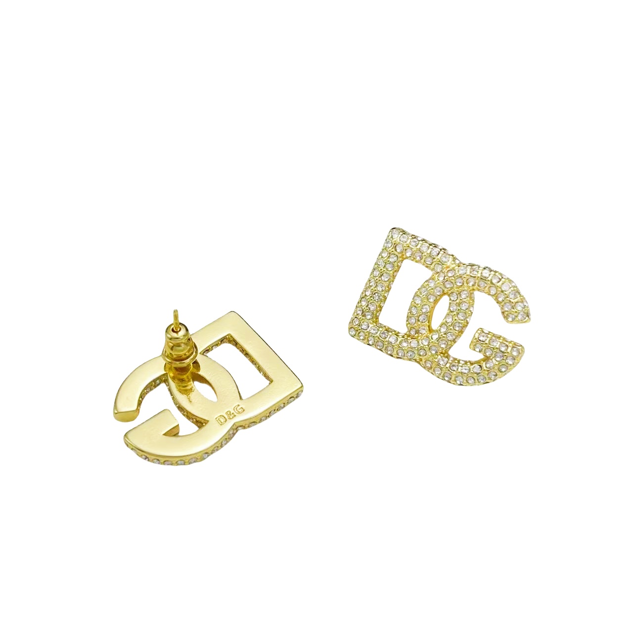 DGT018 Dolce gabbana crystal DG Logo pearl choker necklace bracelet earring set - ccfashionjewelry