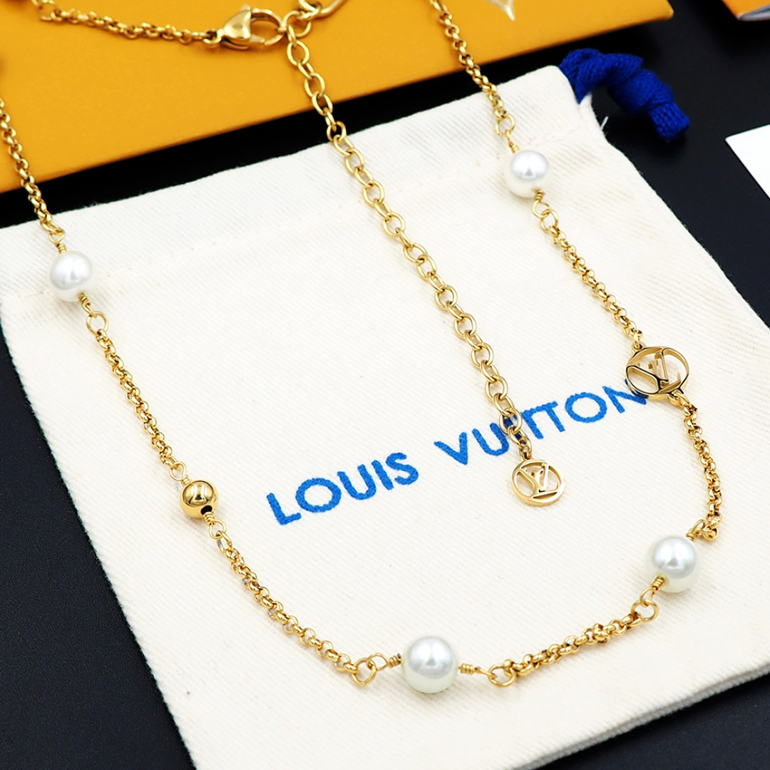 LVN039 Louis Vuitton M02516 LV MIX Chains necklace - ccjewelryacc