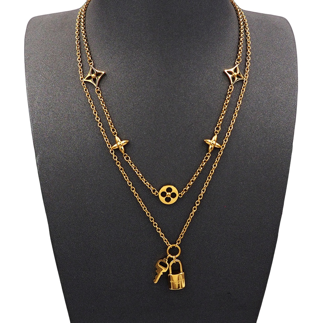 LVN042 Louis Vuitton LV Lconic chars necklace - ccjewelryacc