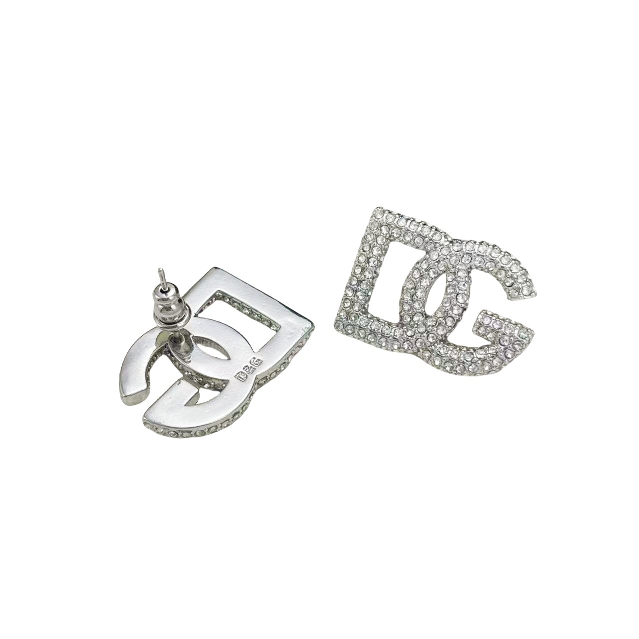 DGT018 Dolce gabbana crystal DG Logo pearl choker necklace bracelet earring set - ccjewelryacc