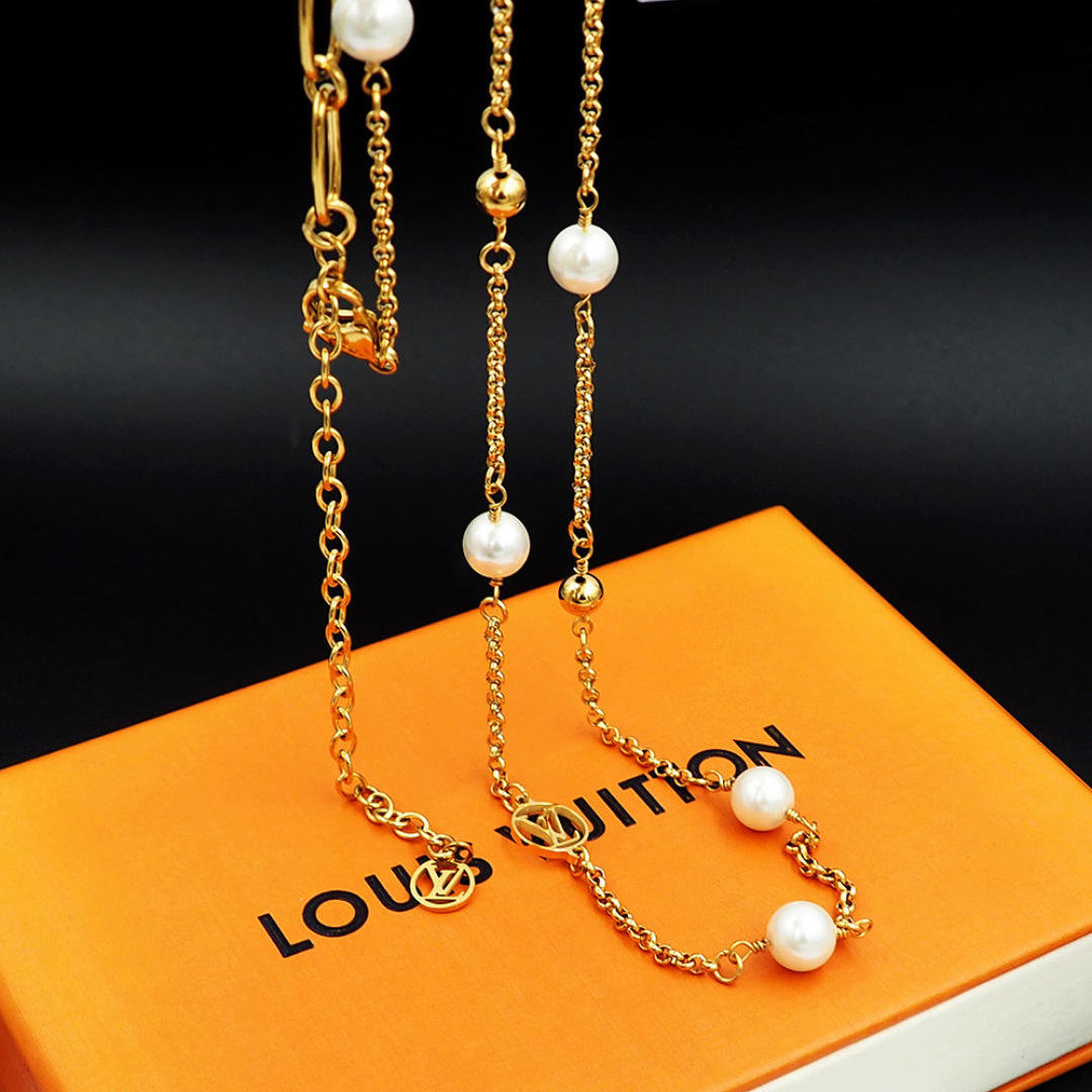 LVN039 Louis Vuitton M02516 LV MIX Chains necklace - ccjewelryacc