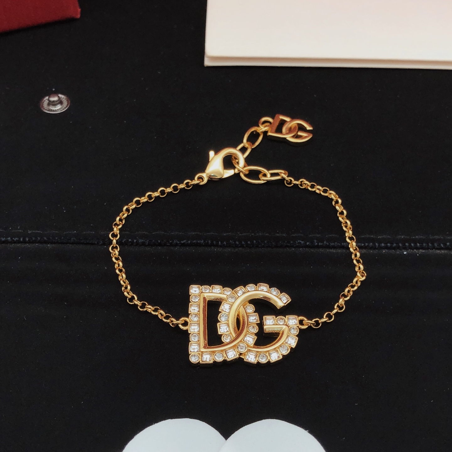 DGT017 Dolce gabbana crystal DG Logo necklace bracelet set - ccjewelryacc