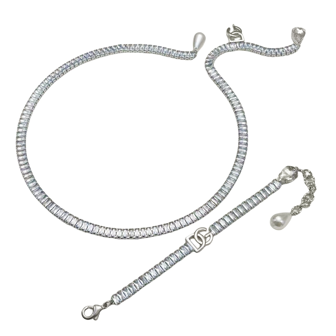 DGT009 Dolce and gabbana necklace Bracelet earring set women's diamond - ccfashionjewelry