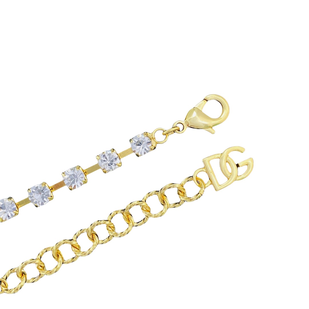 DGT004 DG logo crystal tennis necklace bracelet set - ccjewelryacc