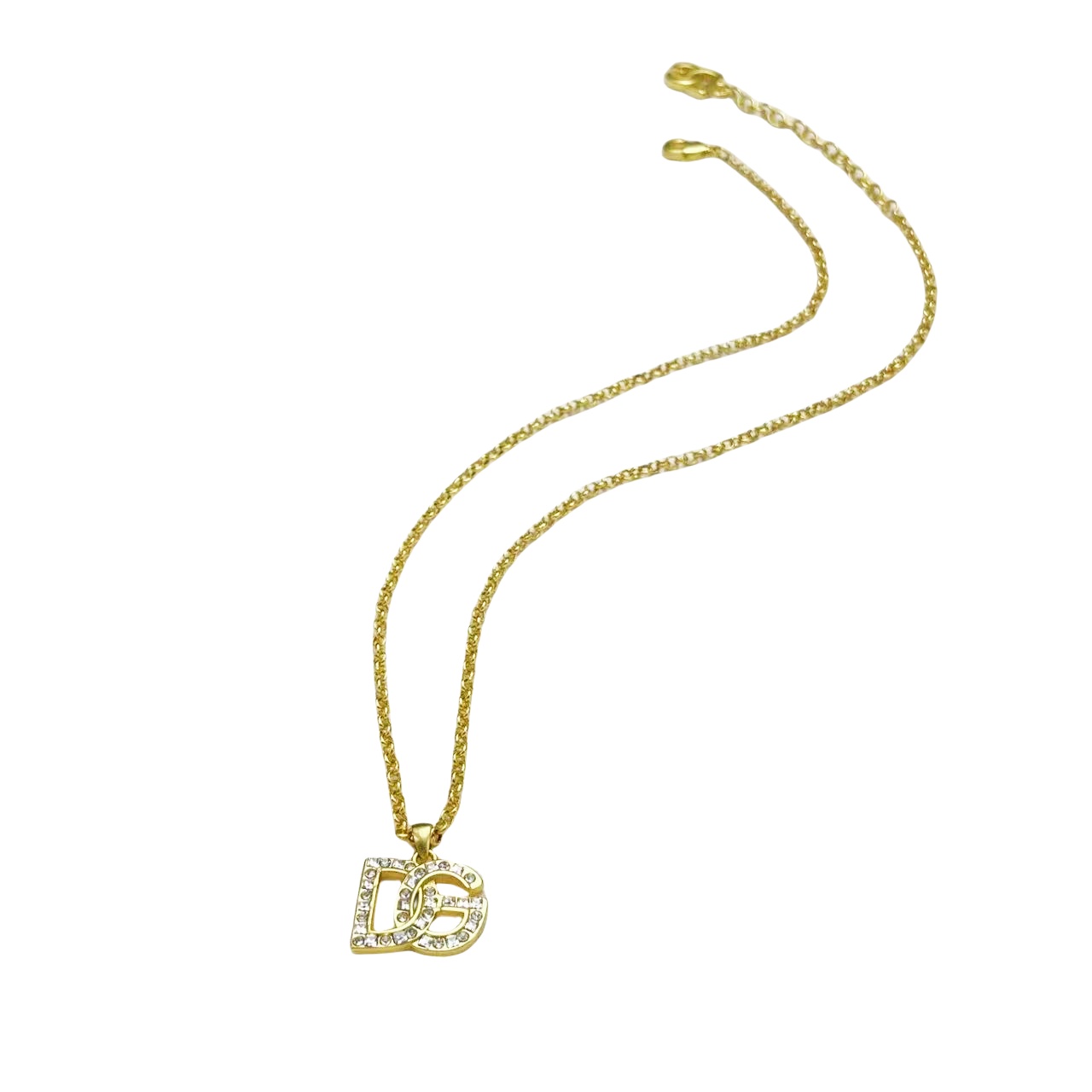 DGT015 Dolce gabbana DG Logo pendant necklace bracelet set - ccjewelryacc