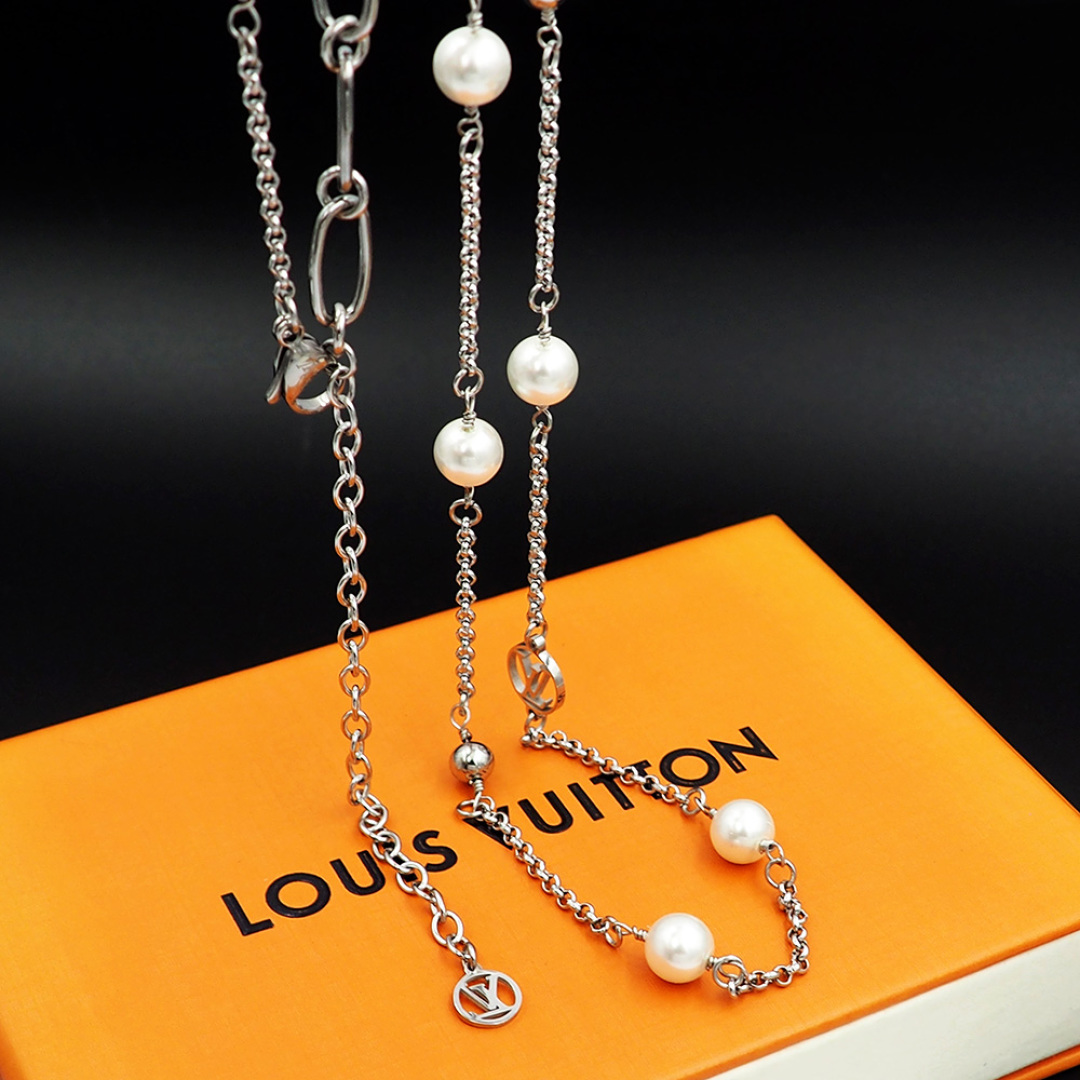 LVN039 Louis Vuitton M02516 LV MIX Chains necklace - ccjewelryacc