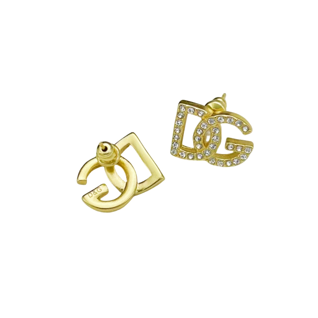 DGE042 Metal crystal DG logo earrings - ccjewelryacc