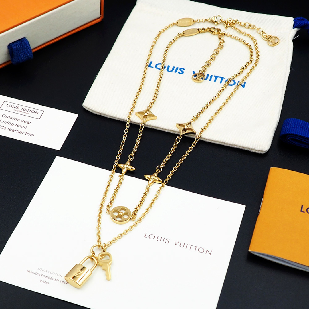 LVN042 Louis Vuitton LV Lconic chars necklace - ccjewelryacc