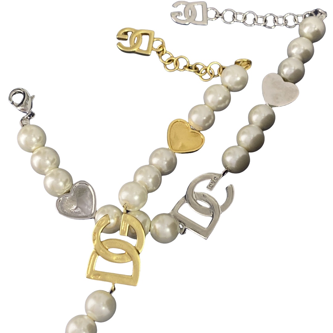 DGS001 Dolce gabbana Pearl DG Logo Bracelet - ccjewelryacc