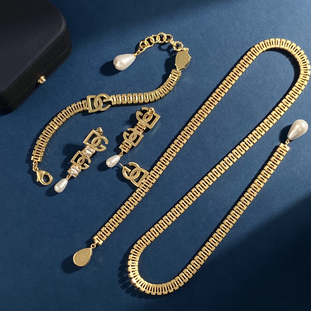 DGT009 Dolce and gabbana necklace Bracelet earring set women's diamond - ccjewelryacc