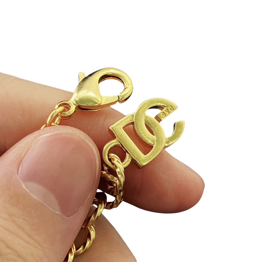 DGT004 DG logo crystal tennis necklace bracelet set - ccjewelryacc