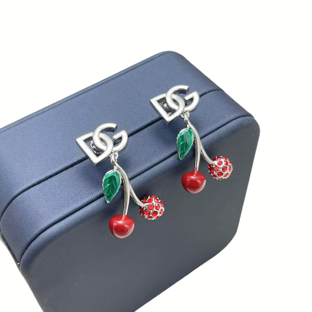 DGT028 Dolce gabbana cherry charms choker necklace and earrings set - ccjewelryacc